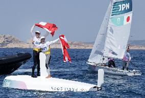 Paris 2024 - Sailing - Lara Vadlau and Lukas Maehr Win Gold