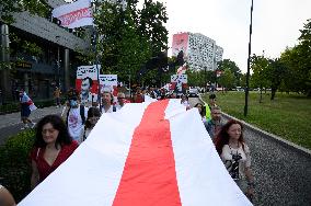 Belarusian Diaspora In Poland Holds 4th Rigged Elections Anniversary.