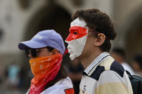 Day Of Solidarity With Belarus Rally In Krakow