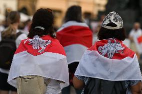 Day Of Solidarity With Belarus Rally In Krakow