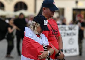 Day Of Solidarity With Belarus Rally In Krakow