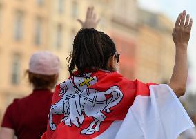 Day Of Solidarity With Belarus Rally In Krakow