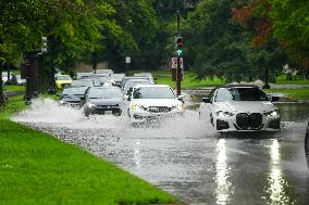 Flooding In Washington DC And Tropical Depression Debby Passes The City.