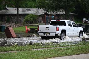 Damage Caused By Rainstorms And Debby At Palisades Interstate Park