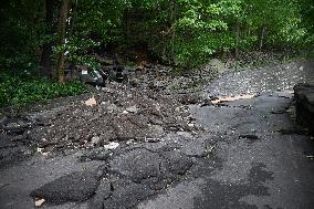 Damage Caused By Rainstorms And Debby At Palisades Interstate Park