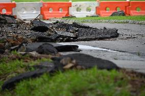 Damage Caused By Rainstorms And Debby At Palisades Interstate Park