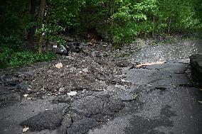 Damage Caused By Rainstorms And Debby At Palisades Interstate Park