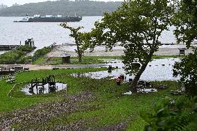 Damage Caused By Rainstorms And Debby At Palisades Interstate Park