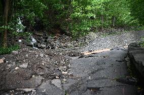 Damage Caused By Rainstorms And Debby At Palisades Interstate Park