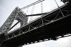 George Washington Bridge Seen In Englewood Cliffs New Jersey