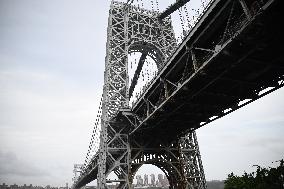 George Washington Bridge Seen In Englewood Cliffs New Jersey