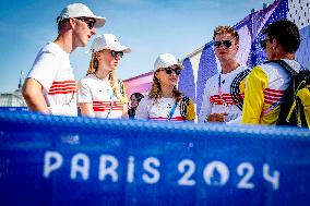 Paris 2024 - Belgian Princes And Princesses At Marathon Event