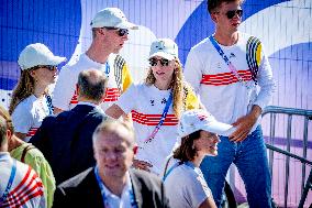 Paris 2024 - Belgian Princes And Princesses At Marathon Event