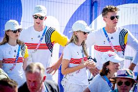 Paris 2024 - Belgian Princes And Princesses At Marathon Event