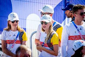 Paris 2024 - Belgian Princes And Princesses At Marathon Event