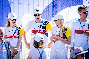 Paris 2024 - Belgian Princes And Princesses At Marathon Event