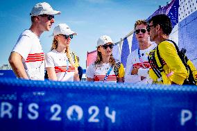 Paris 2024 - Belgian Princes And Princesses At Marathon Event