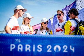 Paris 2024 - Belgian Princes And Princesses At Marathon Event