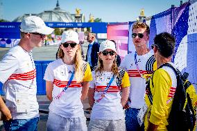 Paris 2024 - Belgian Princes And Princesses At Marathon Event