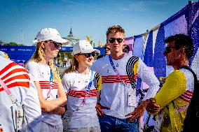 Paris 2024 - Belgian Princes And Princesses At Marathon Event