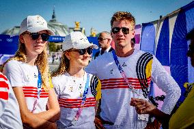 Paris 2024 - Belgian Princes And Princesses At Marathon Event