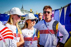 Paris 2024 - Belgian Princes And Princesses At Marathon Event