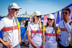 Paris 2024 - Belgian Princes And Princesses At Marathon Event