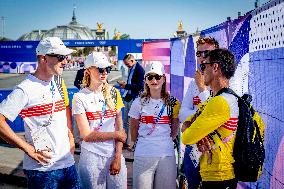 Paris 2024 - Belgian Princes And Princesses At Marathon Event