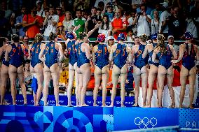 Paris 2024 - Netherlands Win Women's Bronze In Water Polo