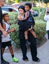 Kim Kardashian At Her Son's Basketball Match - LA