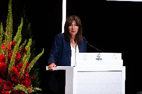 Press Conference Of Anne Hidalgo At Paris Media Center