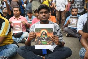 Protests Against Attacks On Hindu Community In Bangladesh.