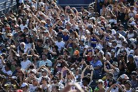 Paris 2024 - Fans salute medalists at the Parc des Champions in Paris FA