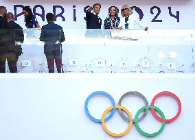 Paris 2024 - Emmanuel And Brigitte Macron At Athletics Events