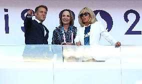 Paris 2024 - Emmanuel And Brigitte Macron At Athletics Events