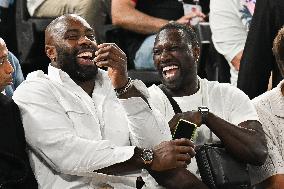 Paris 2024 - Teddy Riner and Omar Sy At Basketball Final