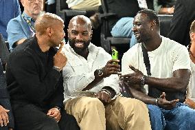 Paris 2024 - Teddy Riner and Omar Sy At Basketball Final