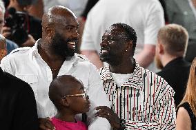 Paris 2024 - Teddy Riner and Omar Sy At Basketball Final