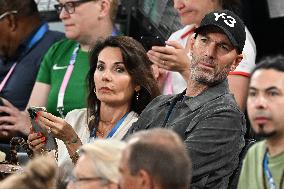 Paris 2024 - Zinedine Zidane At France v USA Basketball Final