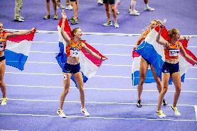 Paris 2024 - Athletics - Dutch Team Wins Silver In Women's 4x400m Relay