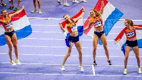 Paris 2024 - Athletics - Dutch Team Wins Silver In Women's 4x400m Relay