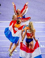 Paris 2024 - Athletics - Dutch Team Wins Silver In Women's 4x400m Relay