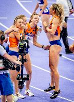 Paris 2024 - Athletics - Dutch Team Wins Silver In Women's 4x400m Relay