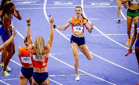 Paris 2024 - Athletics - Dutch Team Wins Silver In Women's 4x400m Relay