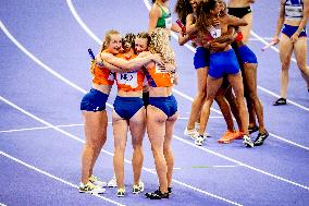 Paris 2024 - Athletics - Dutch Team Wins Silver In Women's 4x400m Relay