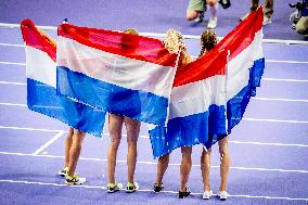 Paris 2024 - Athletics - Dutch Team Wins Silver In Women's 4x400m Relay