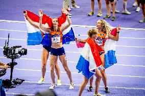 Paris 2024 - Athletics - Dutch Team Wins Silver In Women's 4x400m Relay