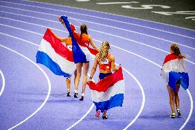 Paris 2024 - Athletics - Dutch Team Wins Silver In Women's 4x400m Relay