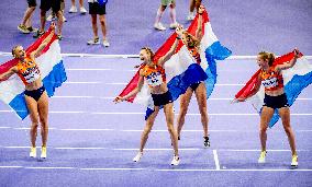 Paris 2024 - Athletics - Dutch Team Wins Silver In Women's 4x400m Relay