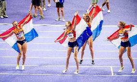 Paris 2024 - Athletics - Dutch Team Wins Silver In Women's 4x400m Relay